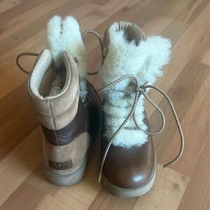 UGG Tan and Cream Shearling Boots